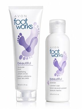 AVON FOOTWORKS LAVENDER CLAY MASK & SOAK SET (NEW WITH TAGS)